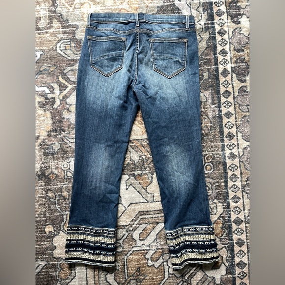 Driftwood Colette Embroidered Cuff Crop Jeans Blue Denim - Picture 6 of 6